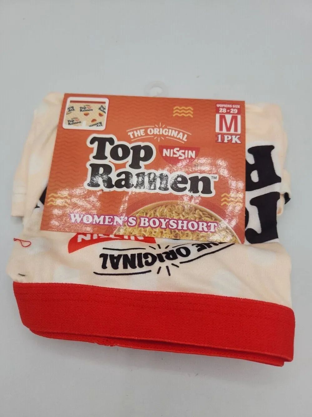 Top Ramen Womens Boyshorts Medium Novelty Food Underwear Nissin Boxer Shorts